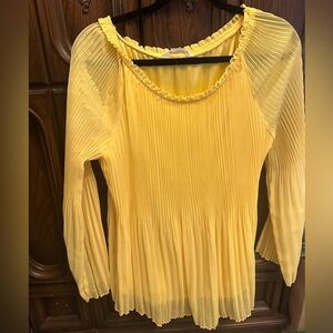 TanJay Sunlit Yellow Pleated Blouse